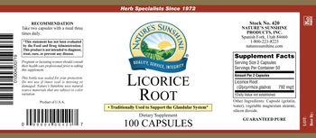 Nature's Sunshine Licorice Root - supplement