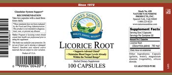 Nature's Sunshine Licorice Root - herbal supplement