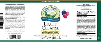 Nature's Sunshine Liquid Cleanse Natural Raspberry Flavor - herbal supplement