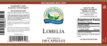 Nature's Sunshine Lobelia - supplement