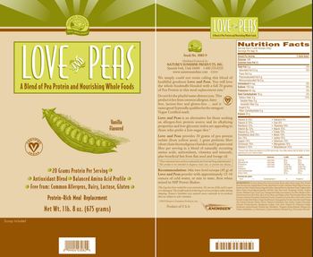 Nature's Sunshine Love And Peas Vanilla Flavored - proteinrich meal replacement