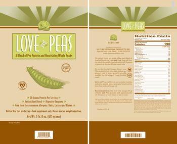 Nature's Sunshine Love and Peas - supplement
