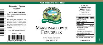 Nature's Sunshine Marshmallow & Fenugreek - herbal supplement