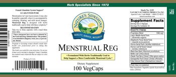 Nature's Sunshine Menstrual Reg - supplement