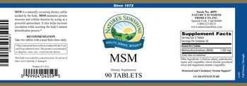 Nature's Sunshine MSM - supplement