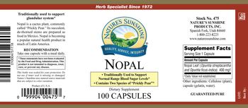 Nature's Sunshine Nopal - supplement