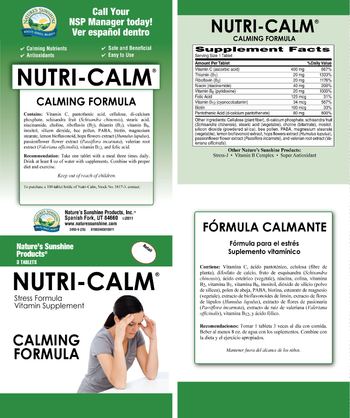 Nature's Sunshine Nutri-Calm Calming Formula - stress formula vitamin supplement