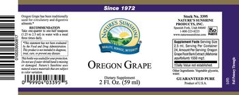 Nature's Sunshine Oregon Grape - supplement