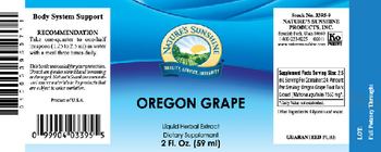 Nature's Sunshine Oregon Grape - liquid herbal extract