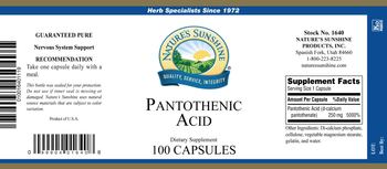 Nature's Sunshine Pantothenic Acid - supplement