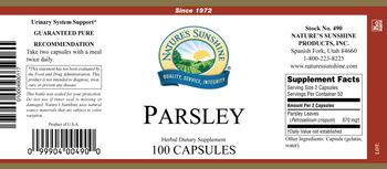 Nature's Sunshine Parsley - herbal supplement