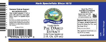 Nature's Sunshine Pau D' Arco Extract - herbal supplement