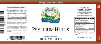 Nature's Sunshine Psyllium Hulls - supplement