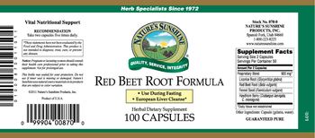 Nature's Sunshine Red Beet Root Formula - herbal supplement