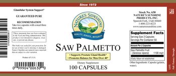 Nature's Sunshine Saw Palmetto - supplement