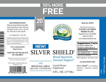 Nature's Sunshine Silver Shield with Bioavailable Aqua Sol Technology - liquid supplement