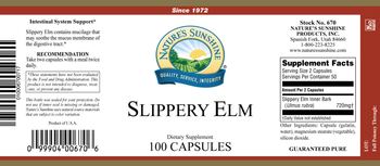 Nature's Sunshine Slippery Elm - supplement