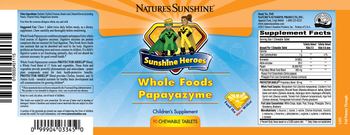 Nature's Sunshine Sunshine Heroes Whole Food Papayazyme - childrens supplement