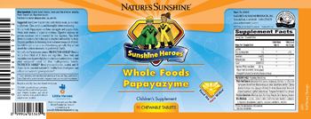 Nature's Sunshine Sunshine Heroes Whole Food Papayazyme - childrens supplement