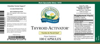 Nature's Sunshine Thyroid Activator - herbal supplement