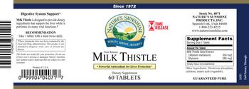 Nature's Sunshine Time Release Milk Thistle - supplement