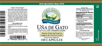 Nature's Sunshine U�a De Gato Cat's Claw Combination - herbal supplement