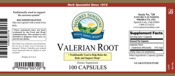 Nature's Sunshine Valerian Root - supplement