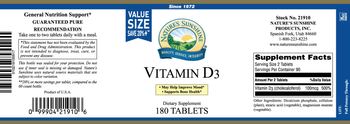 Nature's Sunshine Vitamin D3 - supplement