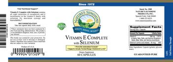 Nature's Sunshine Vitamin E Complete with Selenium - supplement
