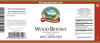 Nature's Sunshine Wood Betony 325 mg - herbal supplement