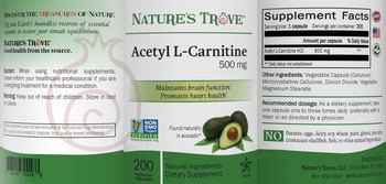 Nature's Trove Acetyl L-Carnitine 500 mg - supplement