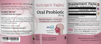 Nature's Trove Oral Probiotic 20 mg Cherry Flavor - supplement