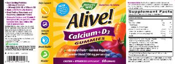 Nature's Way Alive! Calcium + D3 Gummies - calcium vitamin d3 supplement