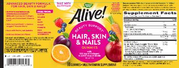 Nature's Way Alive! Hair, Skin & Nails Gummies Strawberry Flavor - multivitamin supplement