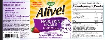 Nature's Way Alive! Hair, Skin & Nails Gummies Strawberry Flavored - supplement
