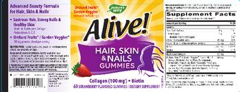 Nature's Way Alive! Hair, Skin & Nails Gummies Strawberry Flavored - supplement