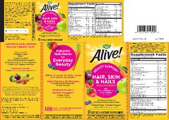 Nature's Way Alive! Hair, Skin & Nails Multivitamin Strawberry Flavored - supplement
