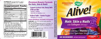 Nature's Way Alive! Hair, Skin & Nails with Collagen (300 mg) Strawberry Flavored - supplement