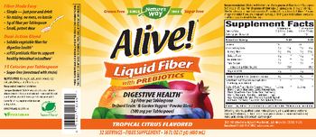 Nature's Way Alive! Liquid Fiber with Prebiotics Tropical Citrus Flavored - fiber supplement