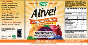 Nature's Way Alive! Liquid Fiber With Probiotics Citrus Flavor - fiber supplement
