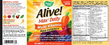 Nature's Way Alive! Max3 Daily No Added Iron - multivitamin supplement