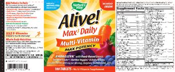 Nature's Way Alive! Max3 Daily No Added Iron - multivitamin supplement