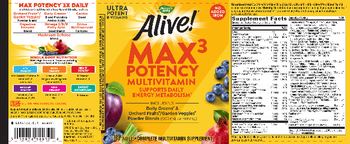Nature's Way Alive! Max3 Multivitamin No Added Iron - complete multivitamin supplement