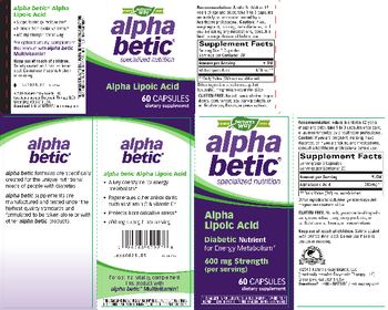 Nature's Way alpha betic Alpha Lipoic Acid - supplement