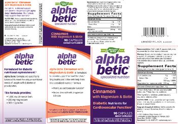 Nature's Way Alpha Betic Cinnamon with Magnesium & Biotin - supplement