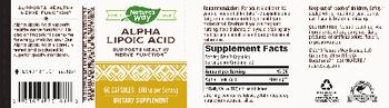 Nature's Way Alpha Lipoic Acid 600 mg - supplement