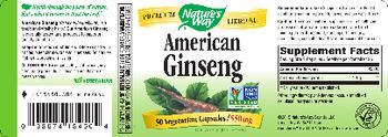 Nature's Way American Ginseng - supplement