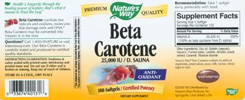 Nature's Way Beta Carotene 25,000 IU/ D. Salina - supplement