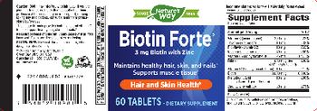 Nature's Way Biotin Forte 3 mg Biotin with Zinc - supplement