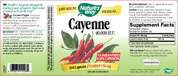 Nature's Way Cayenne 40,000 H.U. - supplement